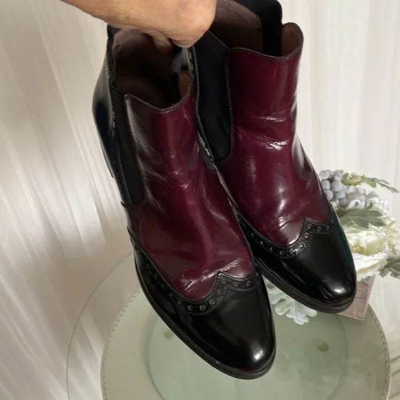 REDUCED!! Wonders black/burgundy leather ankle boots! Made in Spain 🇪🇸 6.5/7 - Picture 10 of 16